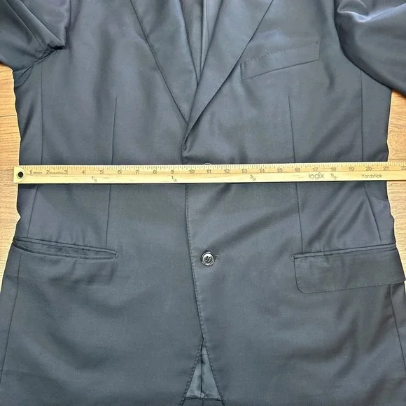 Ermenegildo Zegna Mens US 44 Black Wool2 Button Blazer Professional Lux Office